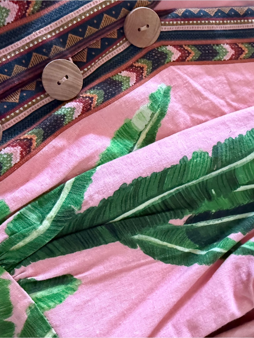 FARM Rio Pink Maxi Dress with Green Tropical Print - Picture 6 of 8